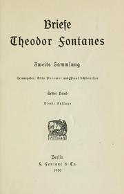 Cover of: Briefe Theodor Fontanes: zweite Sammlung