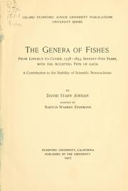 Cover of: The genera of fishes ...: A contribution to the stability of scientific nomenclature.