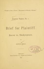 Cover of: Brief for plaintiff
