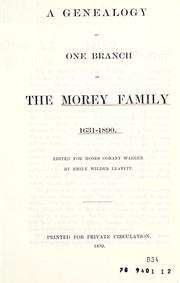 Cover of: A genealogy of one branch of the Morey family 1631-1890.