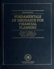 Cover of: Fundamentals of insurance for financial planning