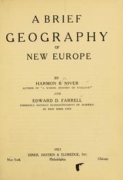 Cover of: A brief geography of new Europe by Harmon Bay Niver