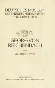 Cover of: Georg von Reichenbach.