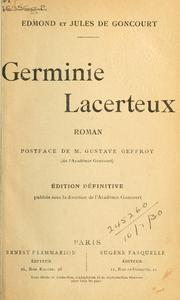 Cover of: Germinie Lacerteux by Edmond de Goncourt