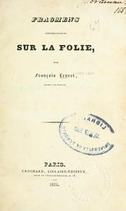 Cover of: Fragmens psychologiques sur la folie
