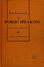 Cover of: Fundamentals of public speaking | Donald Cross Bryant