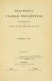 Cover of: Fragmenta Florae Philippinae: contributions to the flora of the Philippine Islands