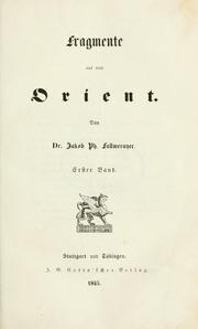 Cover of: Fragmente aus dem Orient.