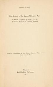 Cover of: The genesis of the Kansas-Nebraska act by Hodder, Frank Heywood