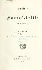 Cover of: Geschichte der Handelskrisis im Jahre 1873.