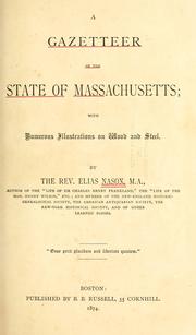 Cover of: A gazetteer of the state of Massachusetts