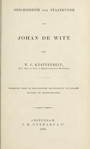 Geschiedenis der Staatkunde van Johan de Witt by Willem Christiaan Knottenbelt