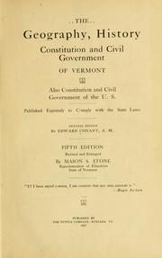 Cover of: The geography, history, constitution and civil government of Vermont by Edward Conant