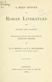 Cover of: brief history of Roman literature