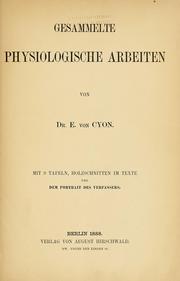 Cover of: Gesammelte physiologische arbeiten