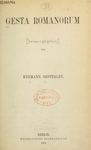 Cover of: Gesta Romanorum by [herausgegeben] von Hermann Oesterley.