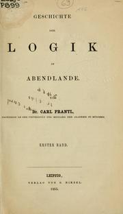 Cover of: Geschichte der Logik im Abendlande
