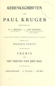 Cover of: Gedenkschriften van Paul Kruger