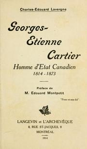 Cover of: Georges-Etienne Cartier: homme d'Etat Canadien 1814-1873.