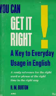 Cover of: Get it right!: a key to everyday problems in English