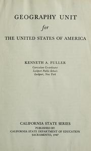 Cover of: Geography unit for the United States of America