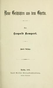 Cover of: Gesammelte Schriften. by Leopold Kompert