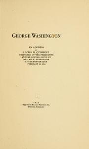 Cover of: George Washington: an address