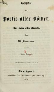 Cover of: Geschichte der Poesie aller Völker