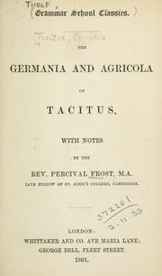 Cover of: The Germania and Agricola by P. Cornelius Tacitus