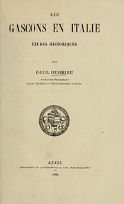 Cover of: gascons en Italie: études historiques