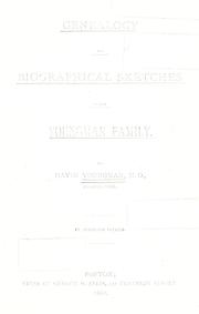 Genealogy and biographical sketches of the Youngman family by David Youngman