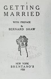 Cover of: Getting married by George Bernard Shaw