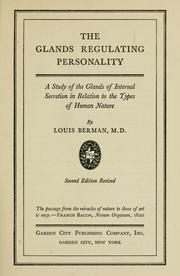 Cover of The glands regulating personality by louis berman