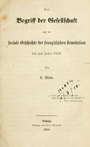Cover of: Geschichte der socialen Bewegung in Frankreich von 1789 bis auf unsere Tage.