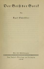 Cover of: Geist der Gotik