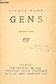 Gens by Pierre Hamp
