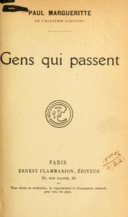 Cover of: Gens qui passent.