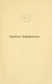Cover of: Geistige Strömungen der Gegenwart by Rudolf Eucken