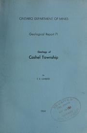 Geology of Cashel township, Hastings County by S. B. Lumbers