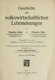 Cover of: Geschichte der volkswirtschaftlichen Lehrmeinungen