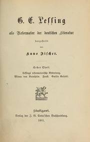 Cover of: G.E. Lessing als Reformator der deutschen Literatur. by Kuno Fischer