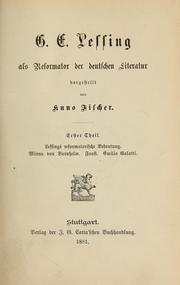 Cover of: G.E. Lessing als Reformator der deutschen Literatur. by Kuno Fischer, Kuno Fischer