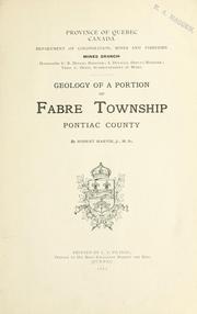 Cover of: Geology of a portion of Fabre Township, Pontiac County