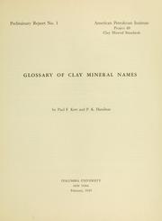 Cover of: Glossary of clay mineral names by Paul F. Kerr