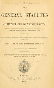 Cover of: The General Statutes of the Commonwealth of Massachusetts by Massachusetts