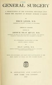 Cover of: General surgery by Erich Lexer