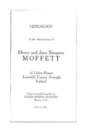 Cover of: Genealogy of the descendants of Henry and Jane Simpson Moffett