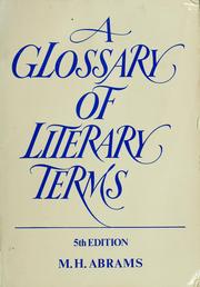 Cover of: A glossary of literary terms