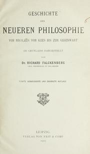 Cover of: Geschichte de neueren Philosophie: von Nikolaus von Kues bis zur Gegenwart