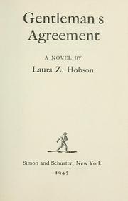 Cover of: Gentleman's agreement by Laura Keane Zametkin Hobson